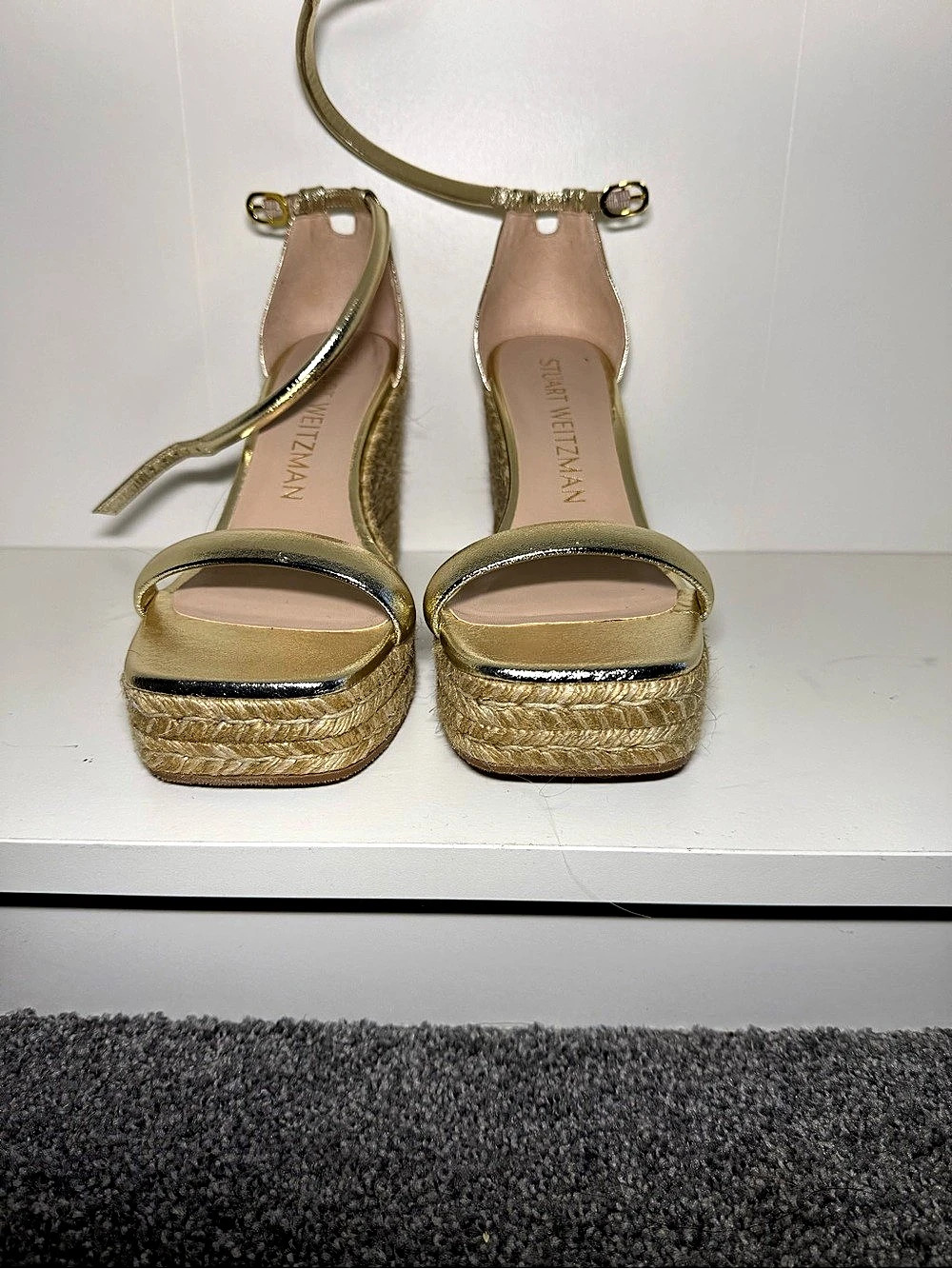 Stuart Whitman Gold Wedge Sandals